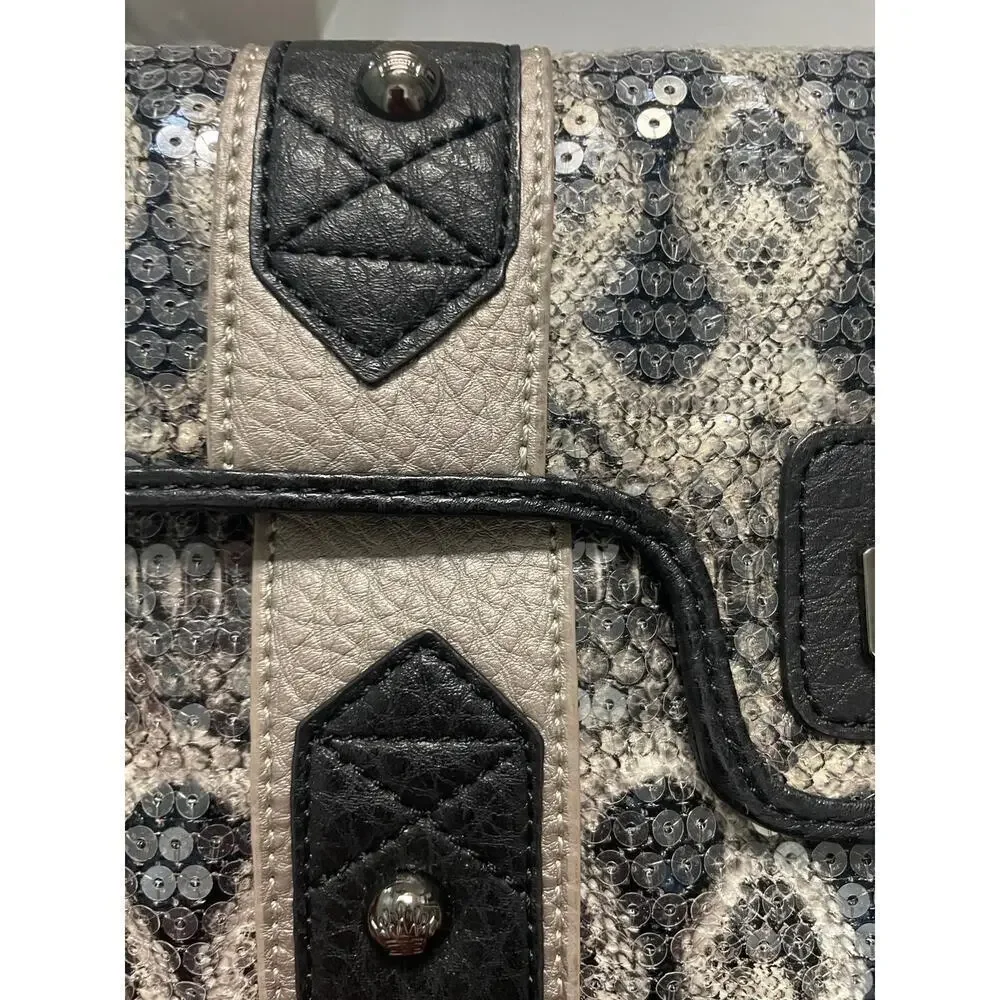 Christian Audigier Snake Clutch Magnetic Closure Python Envelope Purse
